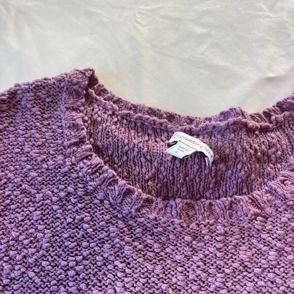 Coldwater Creek Short Sleeve Textured Knit Sweater Top Plus Sz 1X Comfort Mauve - Picture 2 of 7
